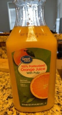 Great Value Orange Juice package