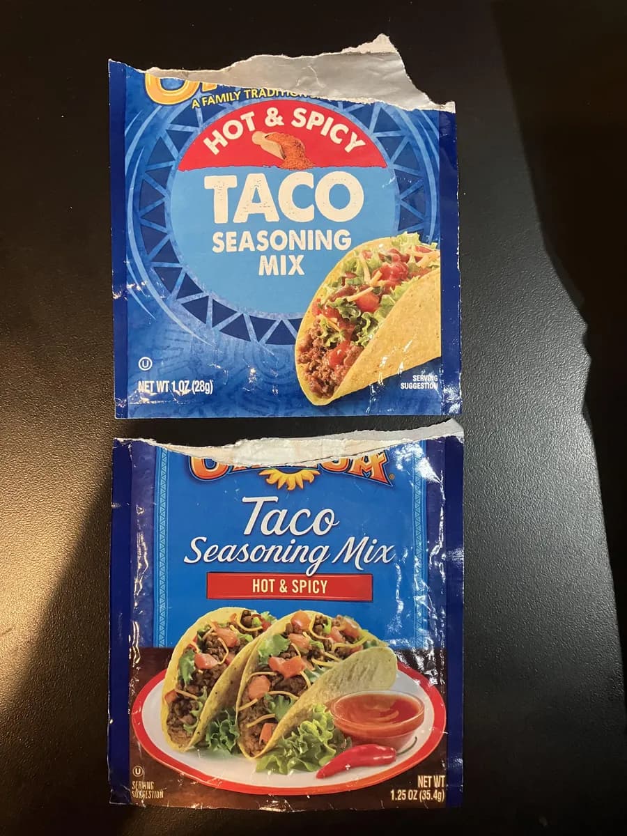Ortega Taco Seasoning package