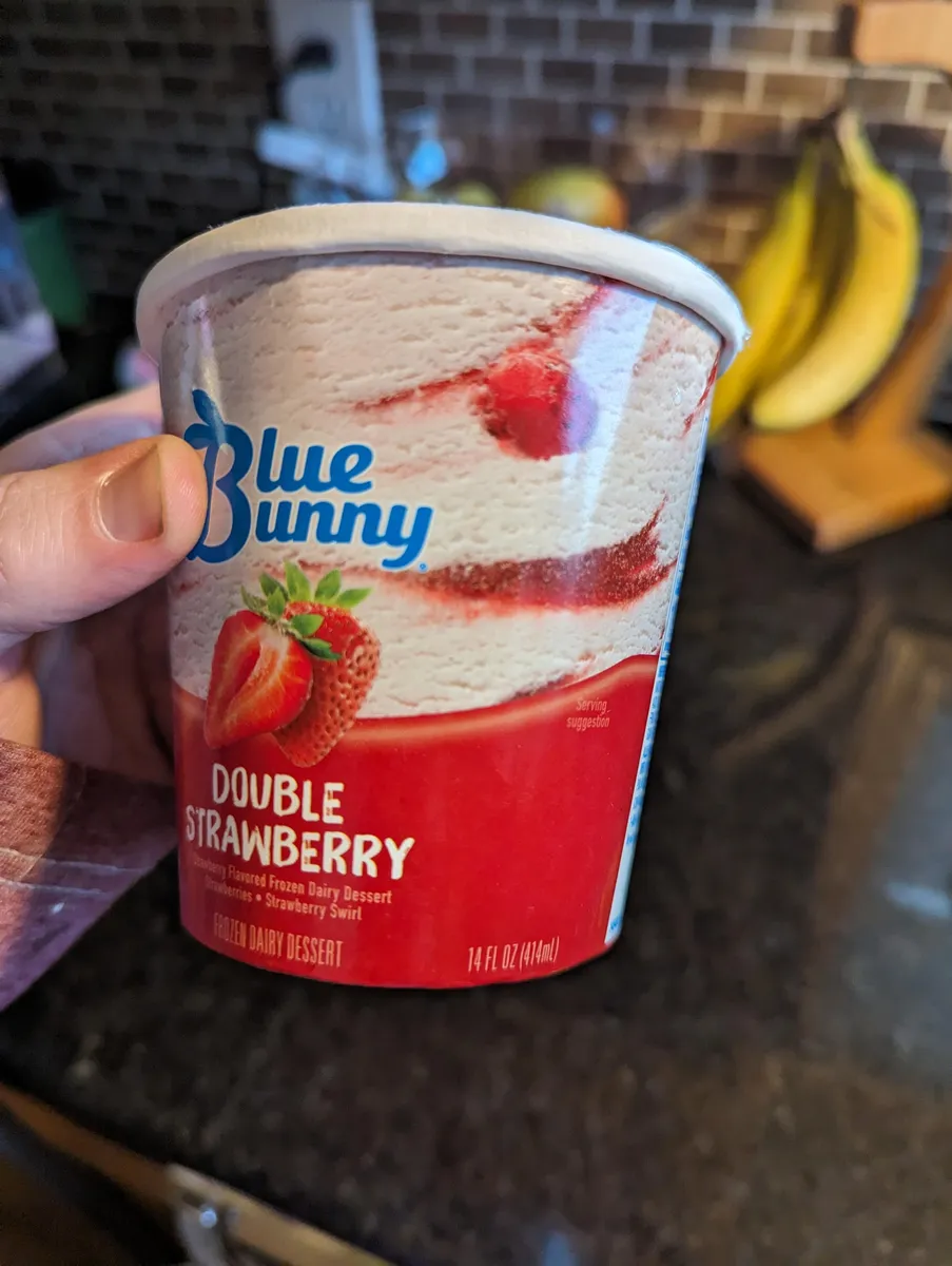 Blue Bunny ice cream pint — 16fl oz to 14fl oz