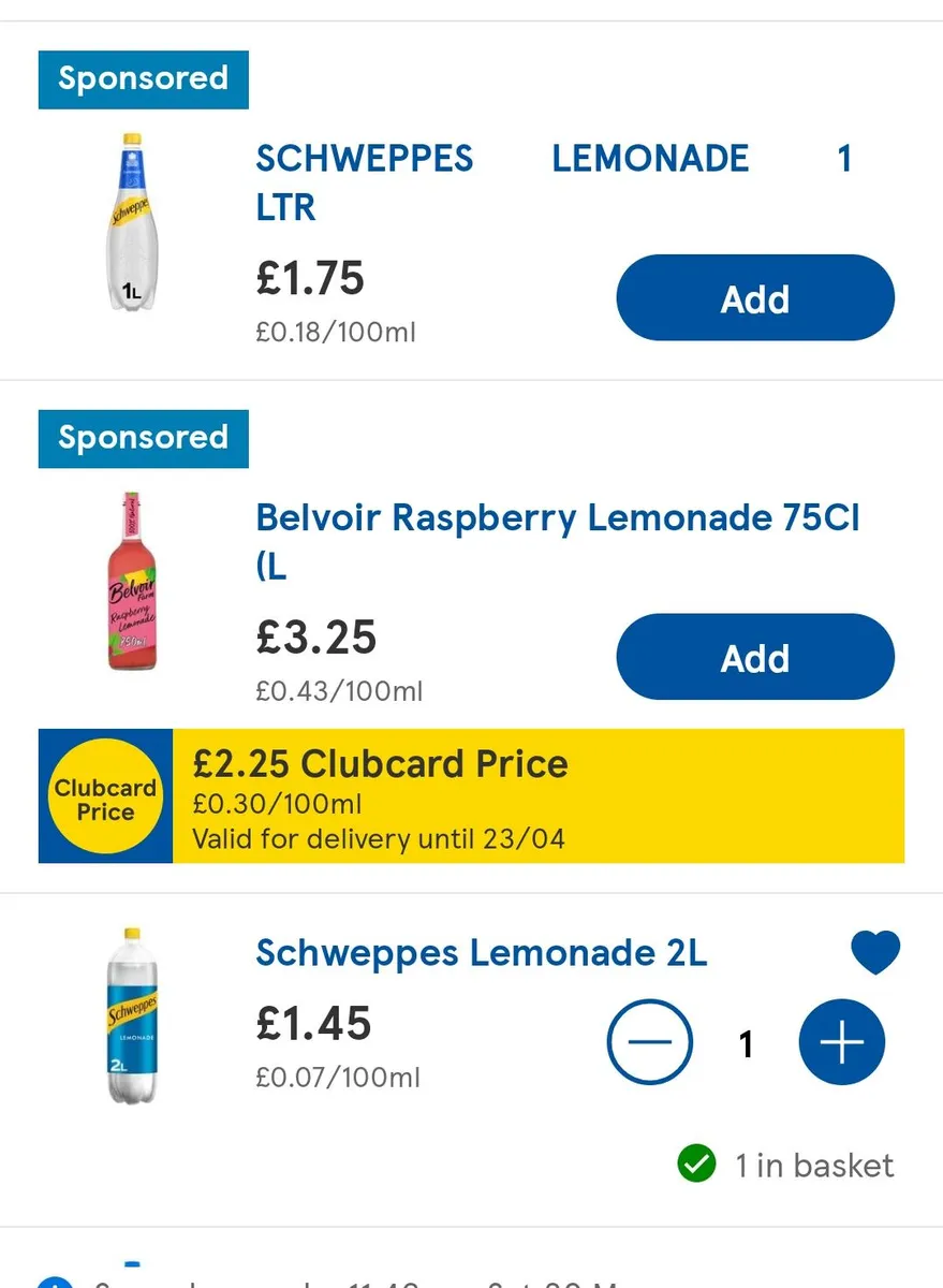 Schweppes Lemonade package photo