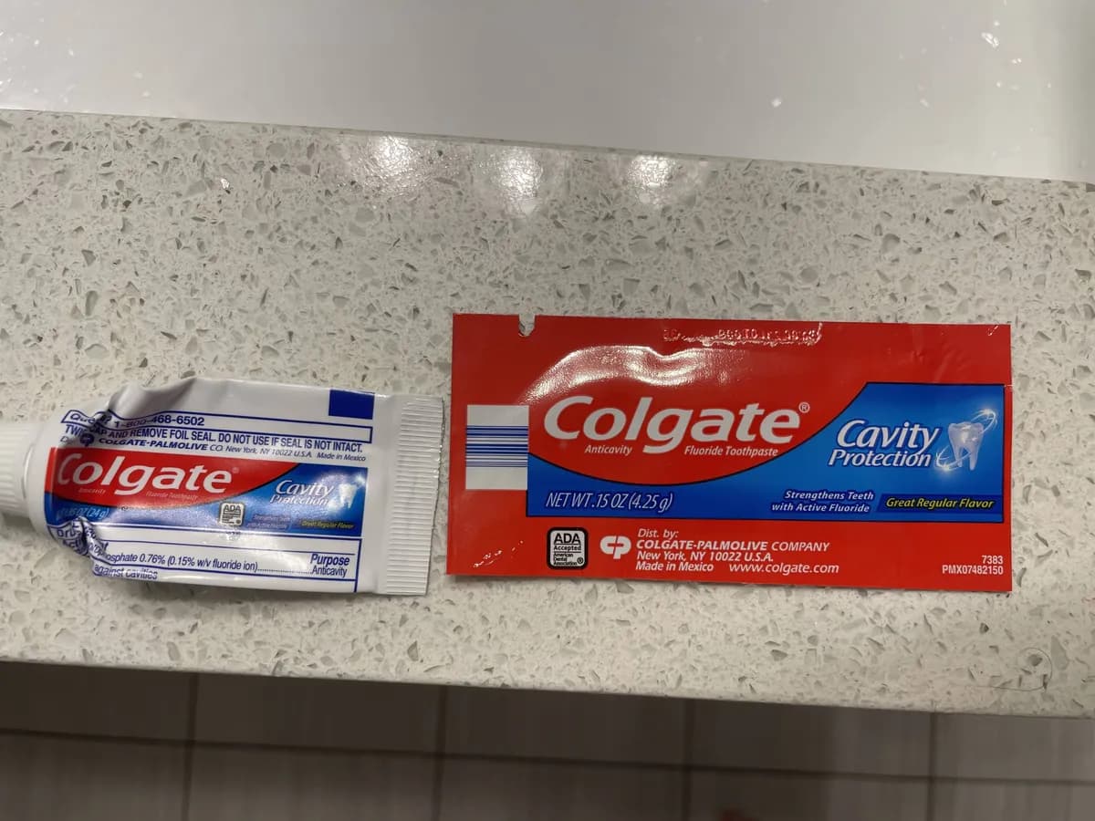 Colgate Colgate toothpaste amenities package