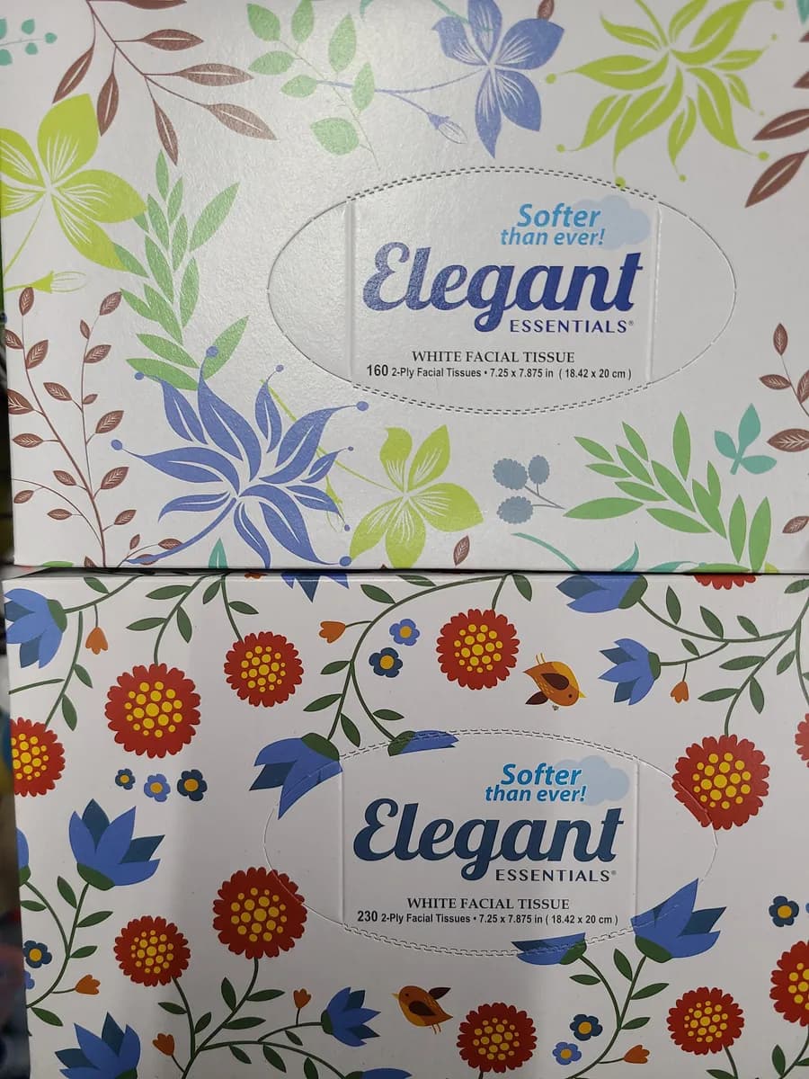 Elegant Essentials Tissue box — 230ct to 160ct