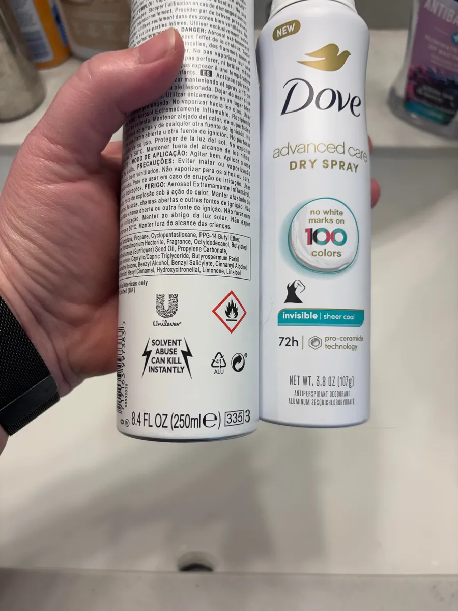 Dove Deodorant Spray package