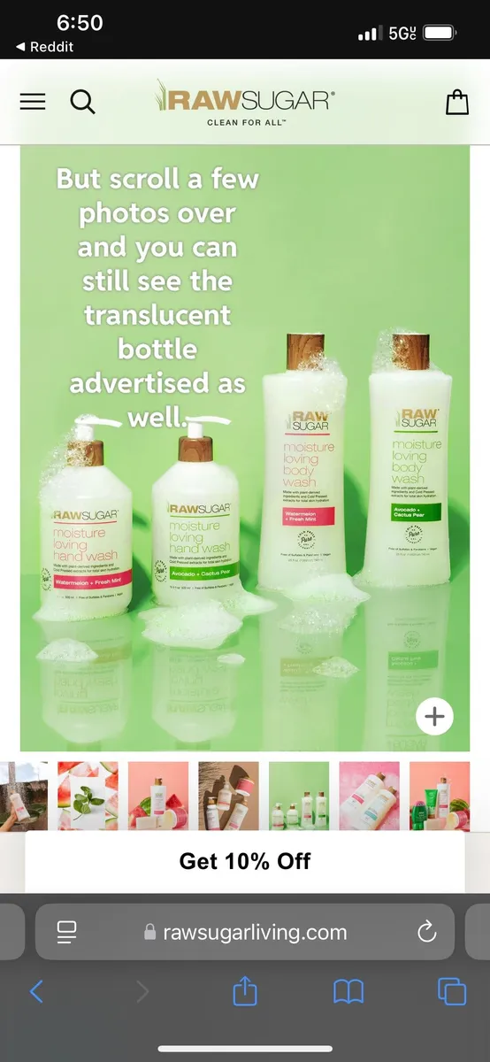 Raw Sugar Moisture Loving Line body wash
