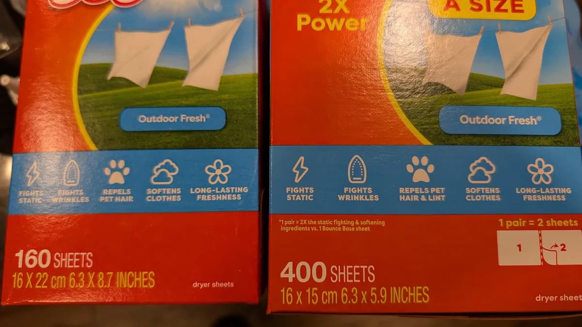 Bounce Bounce Dryer Sheets package photo