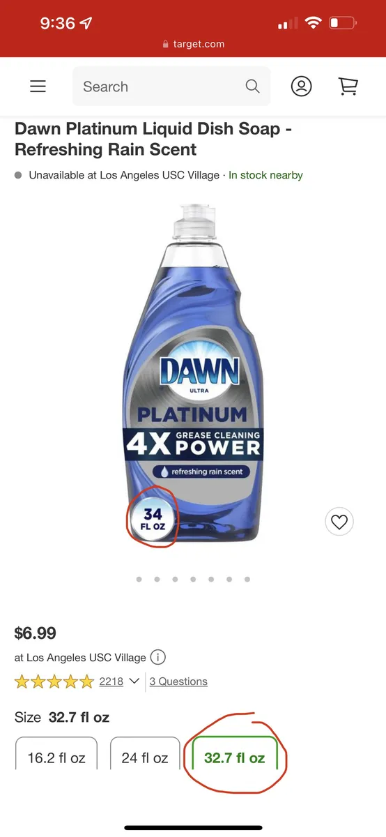 Dawn Platinum Dish Soap package photo