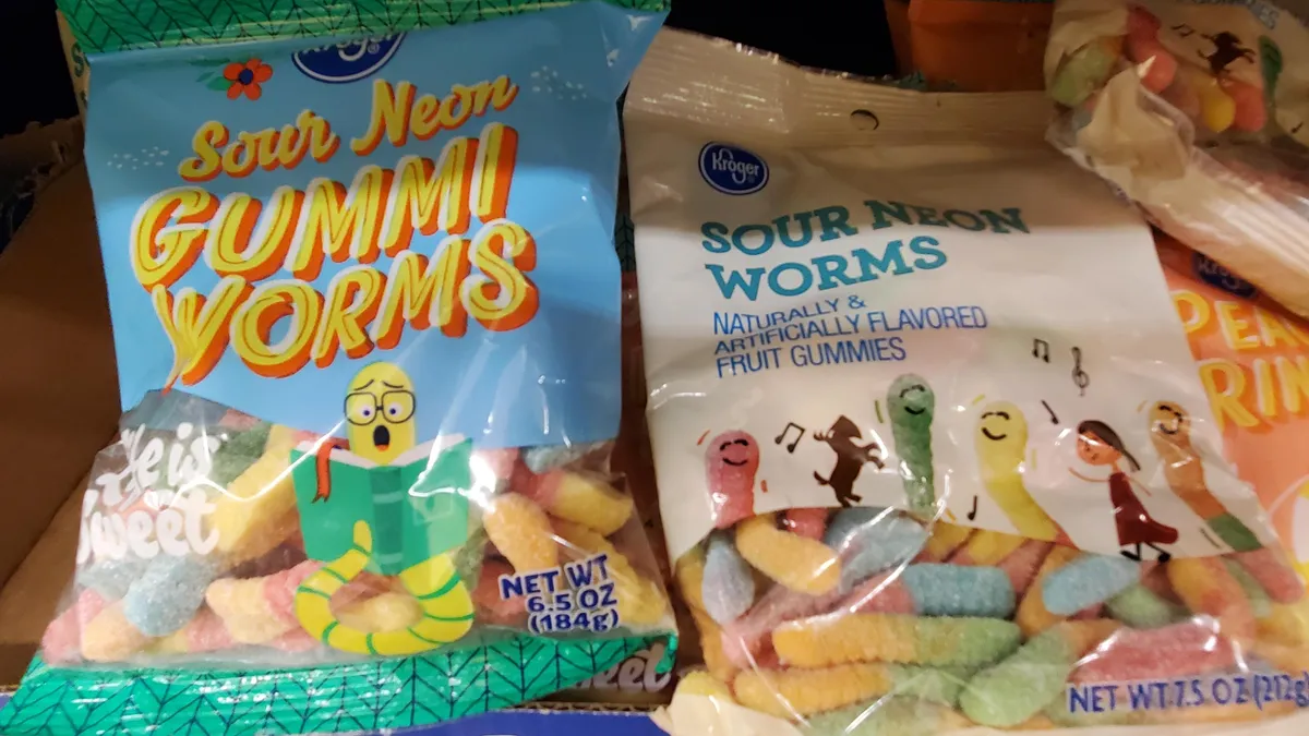 Kroger Sour Gummi Worms package photo