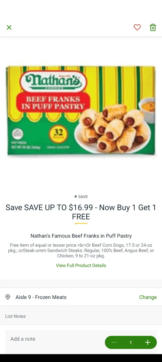 Nathan's Beef Franks in Puff Pastry package photo
