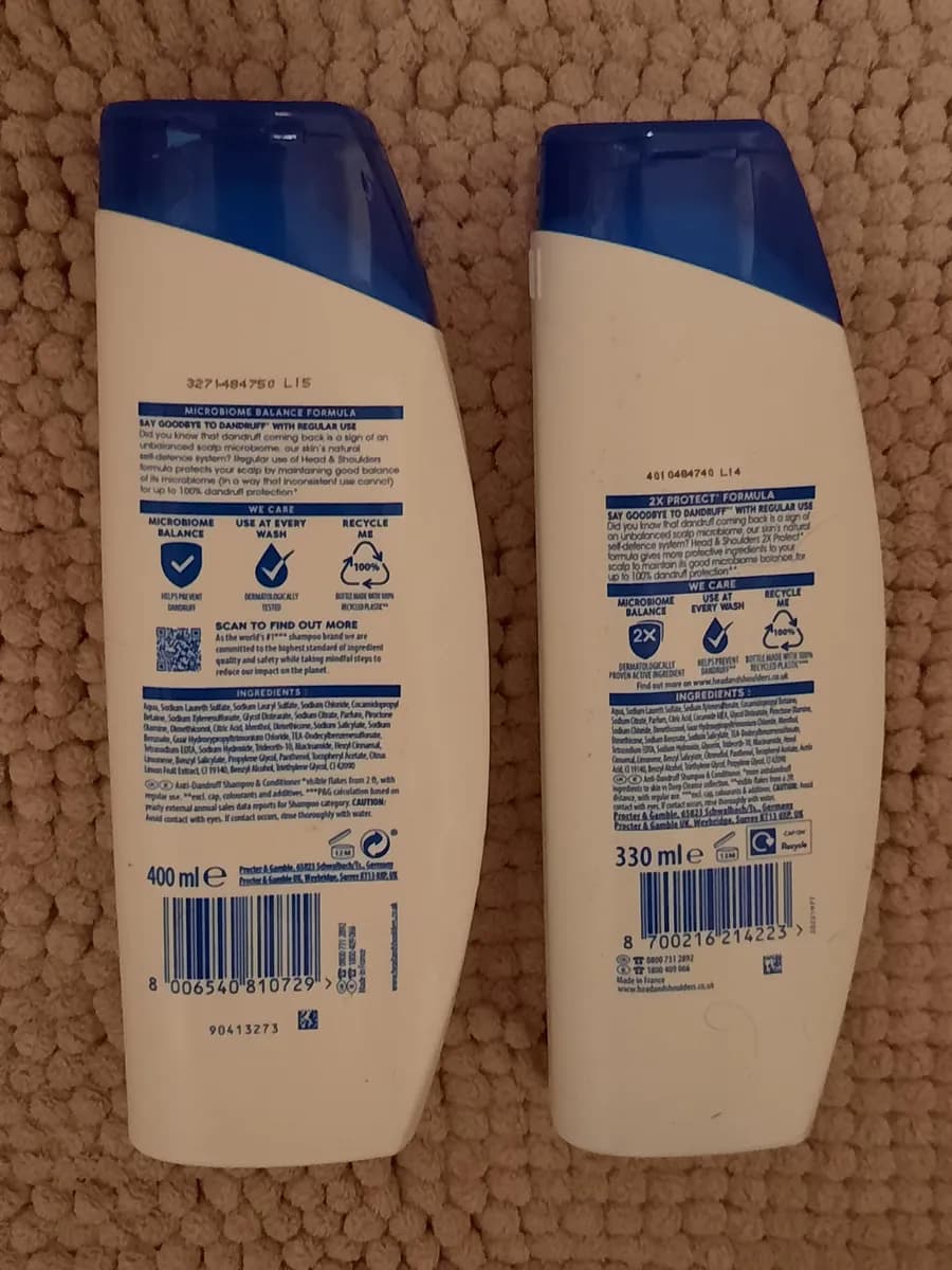 Head & Shoulders 2 in 1 Shampoo/Conditioner — 400ml to 330ml