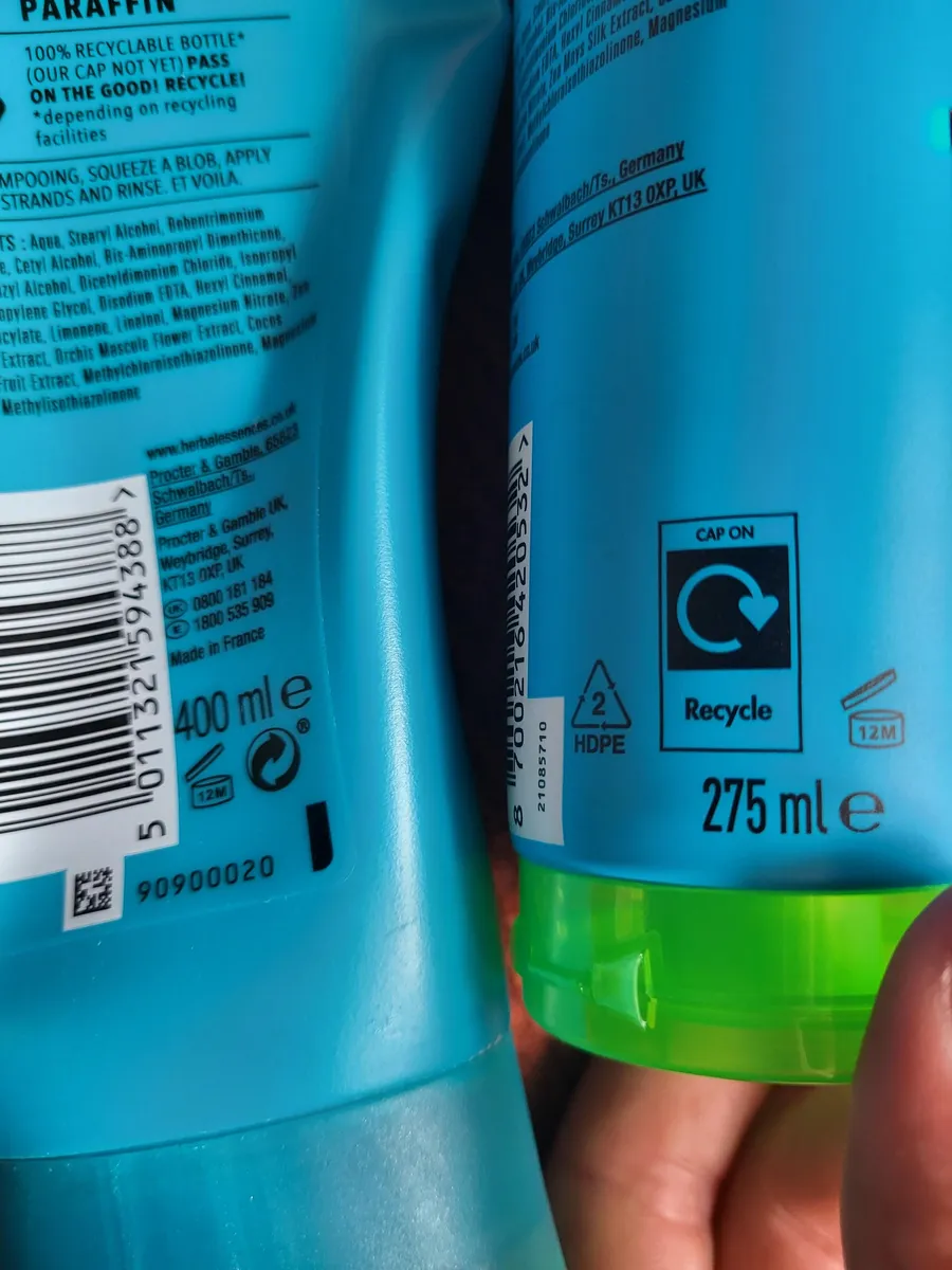 Schwarzkopf conditioner — 400ml to 275ml