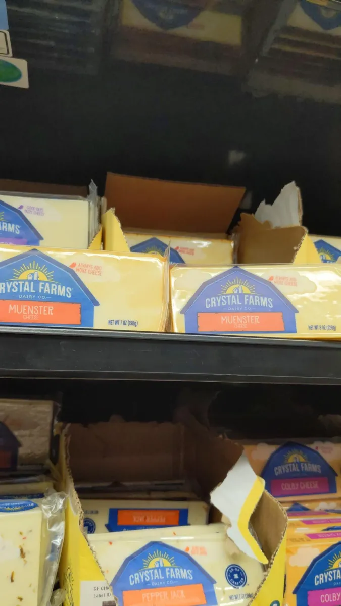 Crystal Farms Muenster Cheese — 8oz to 7oz