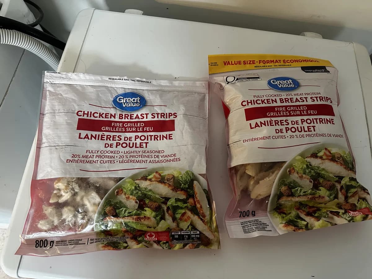 Great Value chicken package