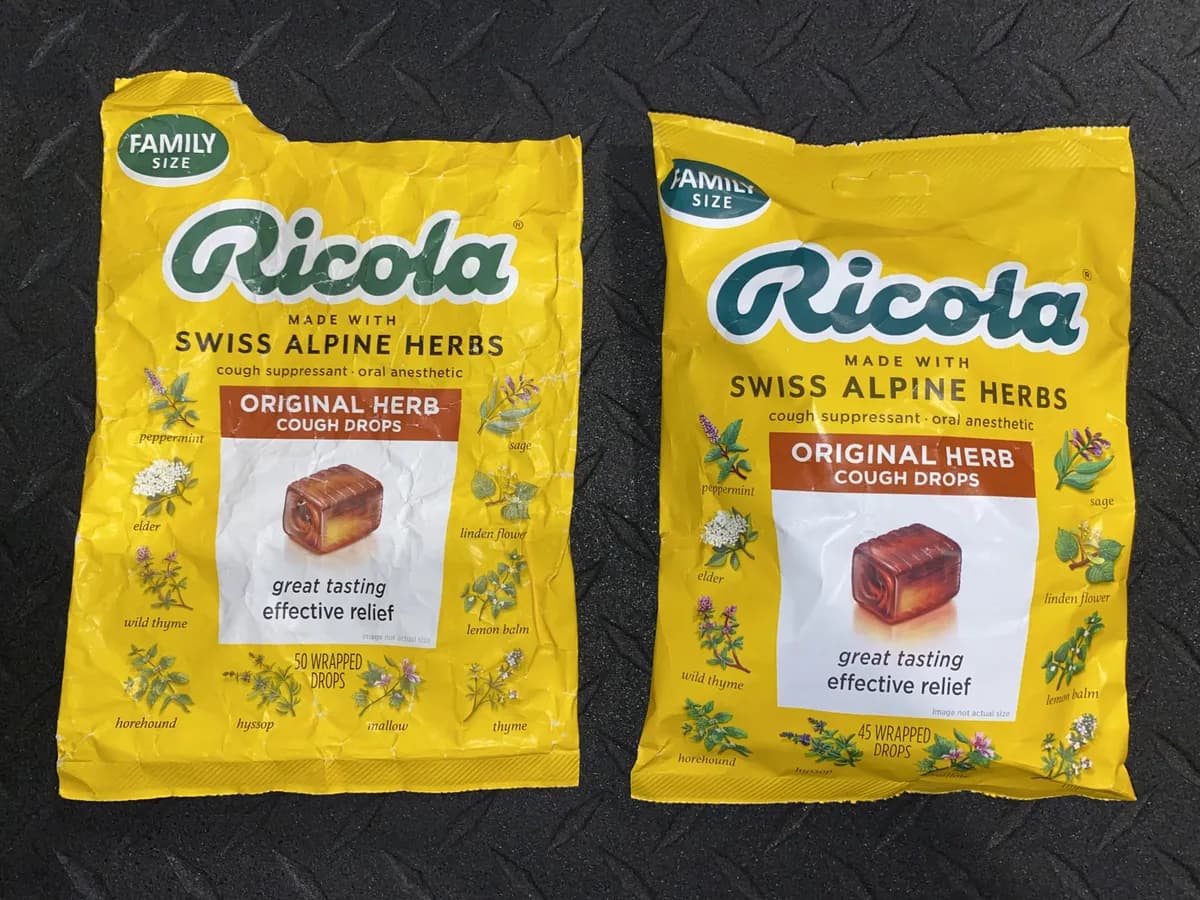 Ricola Family Size lozenges — 50ct to 45ct