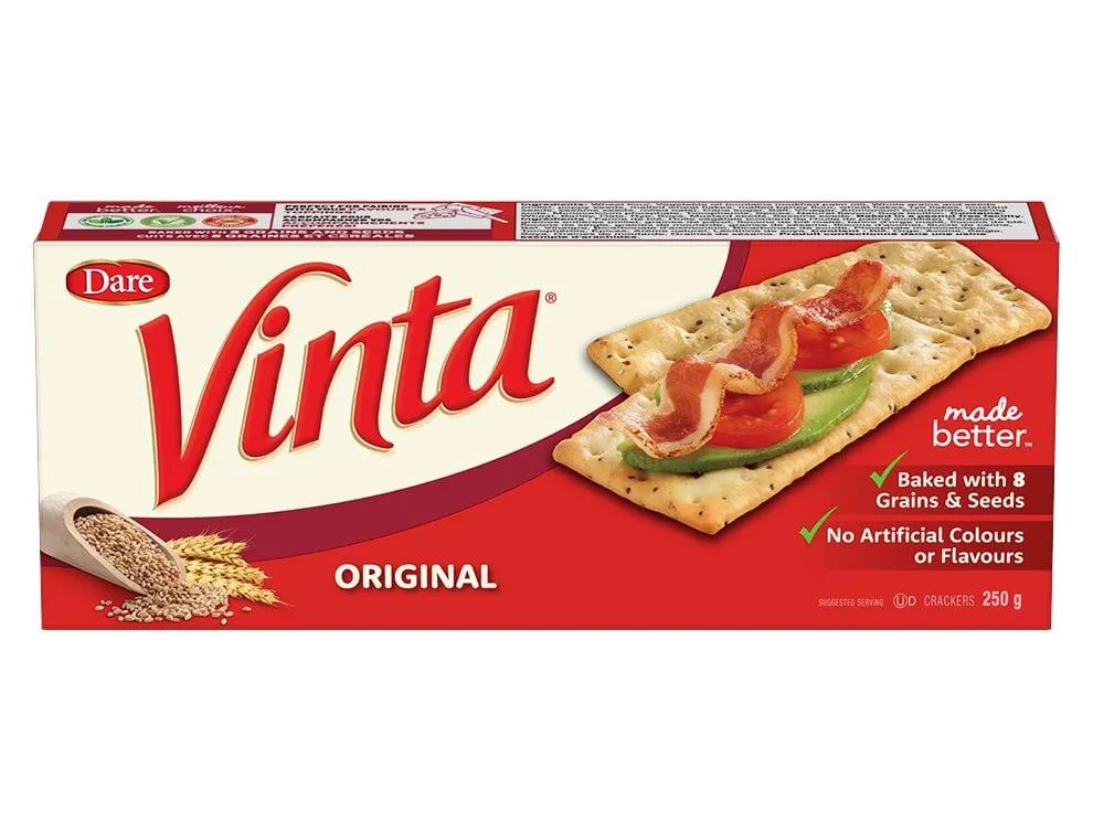 Dare Vinta Original Crackers — 250g to 225g