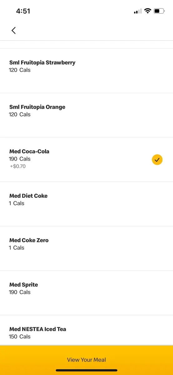 McDonald's McDouble value meal — 1medium combo to 1medium combo