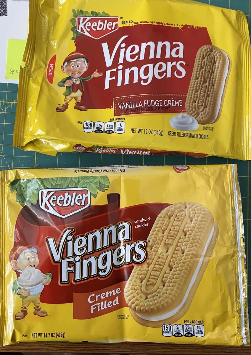 Keebler Vienna Fingers — 14.2oz to 12oz