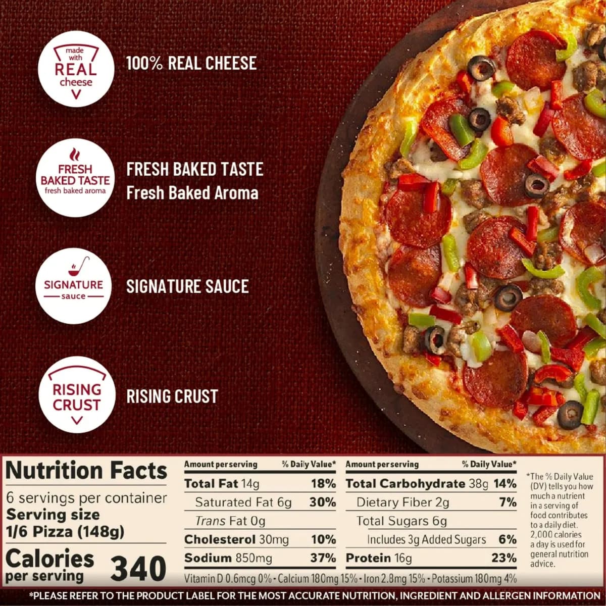 Digiorno Rising Crust Supreme Frozen Pizza package photo