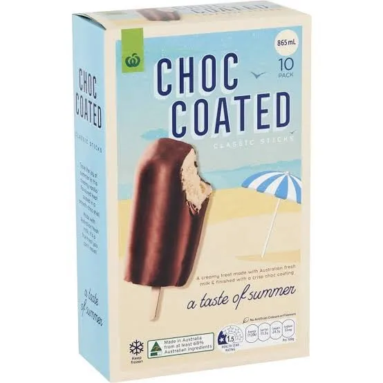 Woolworths Ice cream bars package photo