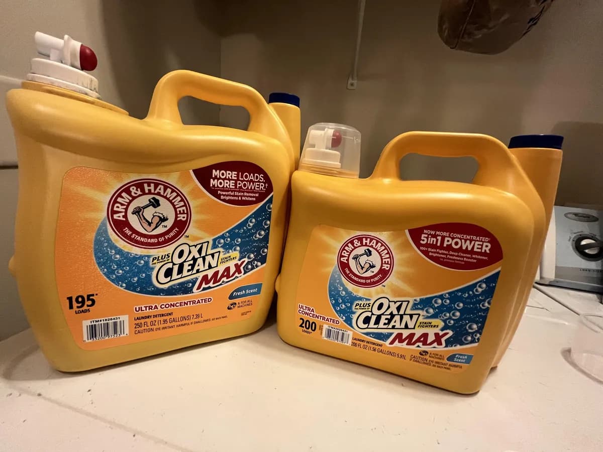 Arm & Hammer laundry detergent — 250fl oz to 200fl oz