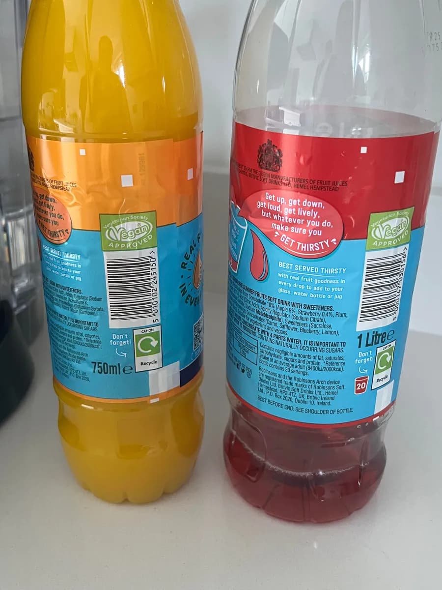 Robinsons Robinsons squash — 1000ml to 750ml