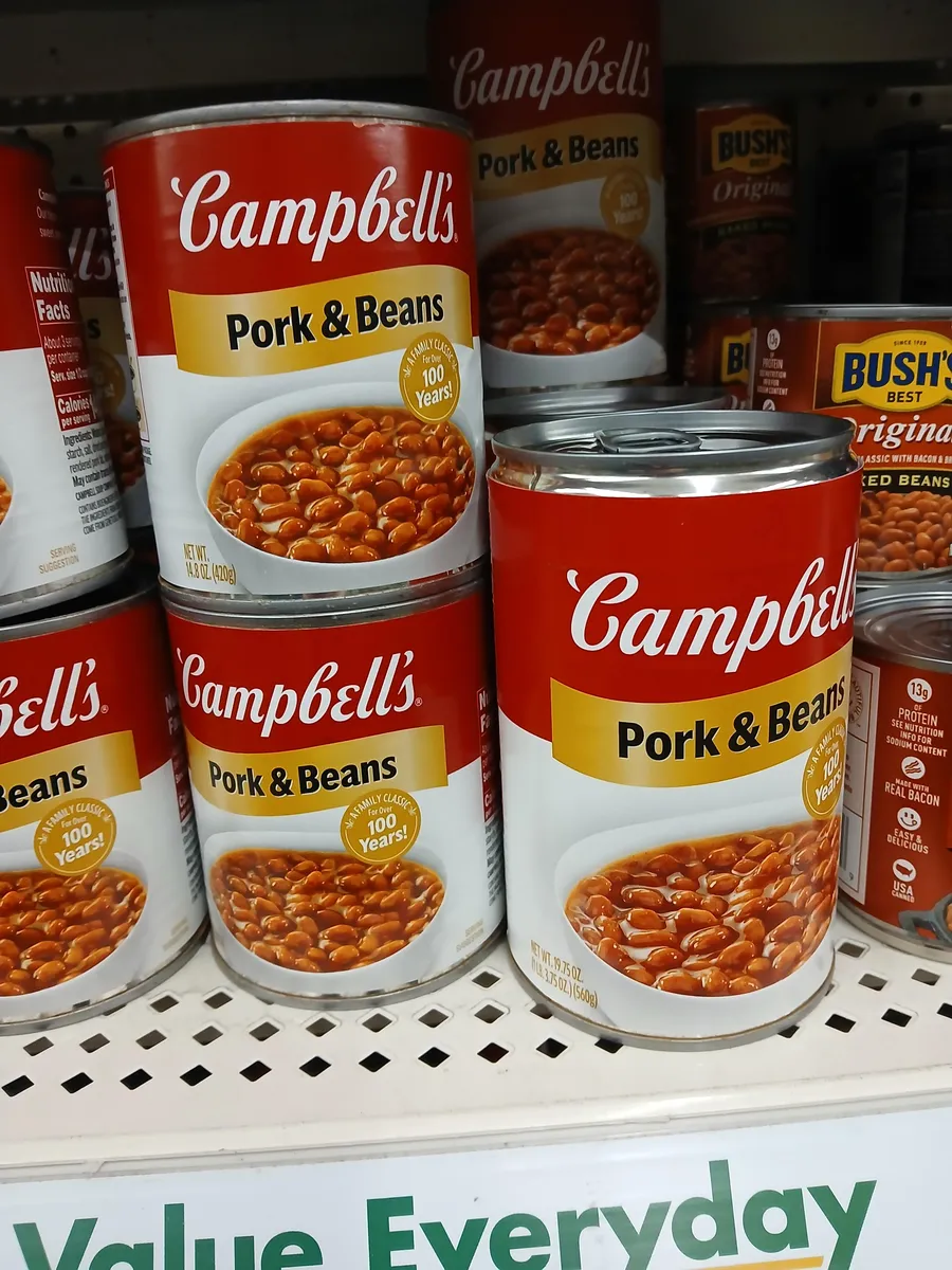 Campbell's canned beans package photo