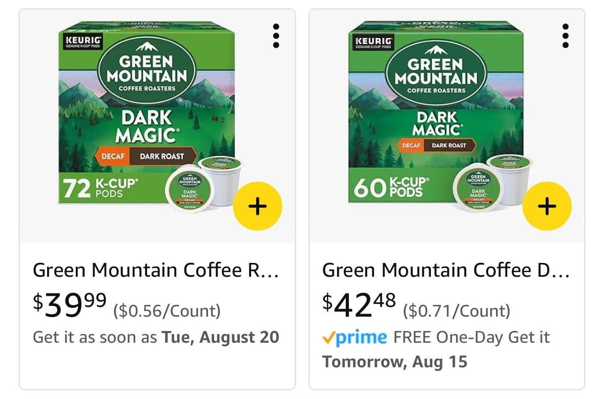 Green Mountain Coffee Roasters Coffee Pods — 72ct to 60ct