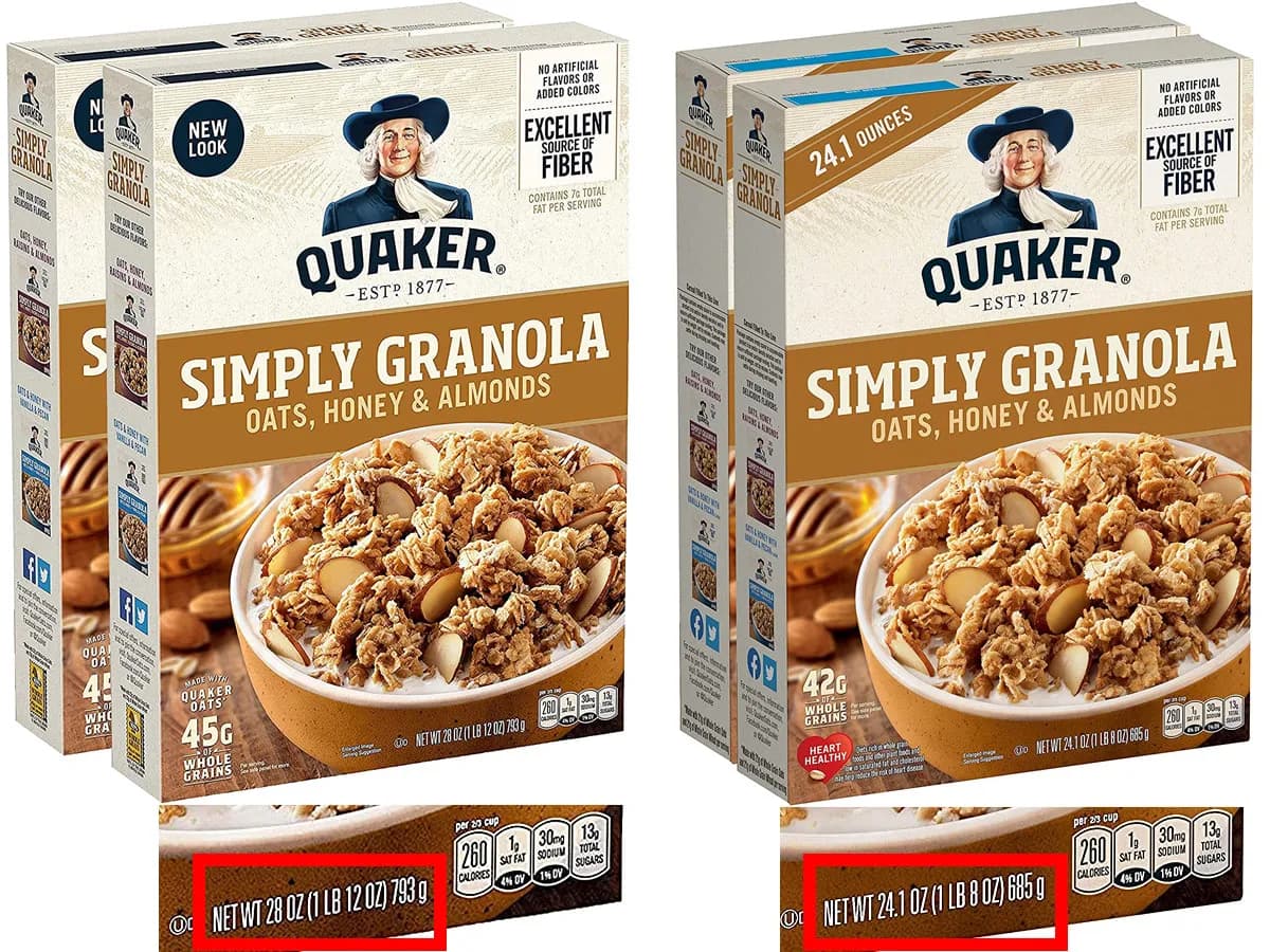 Quaker Simple Granola — 28oz to 24.1oz