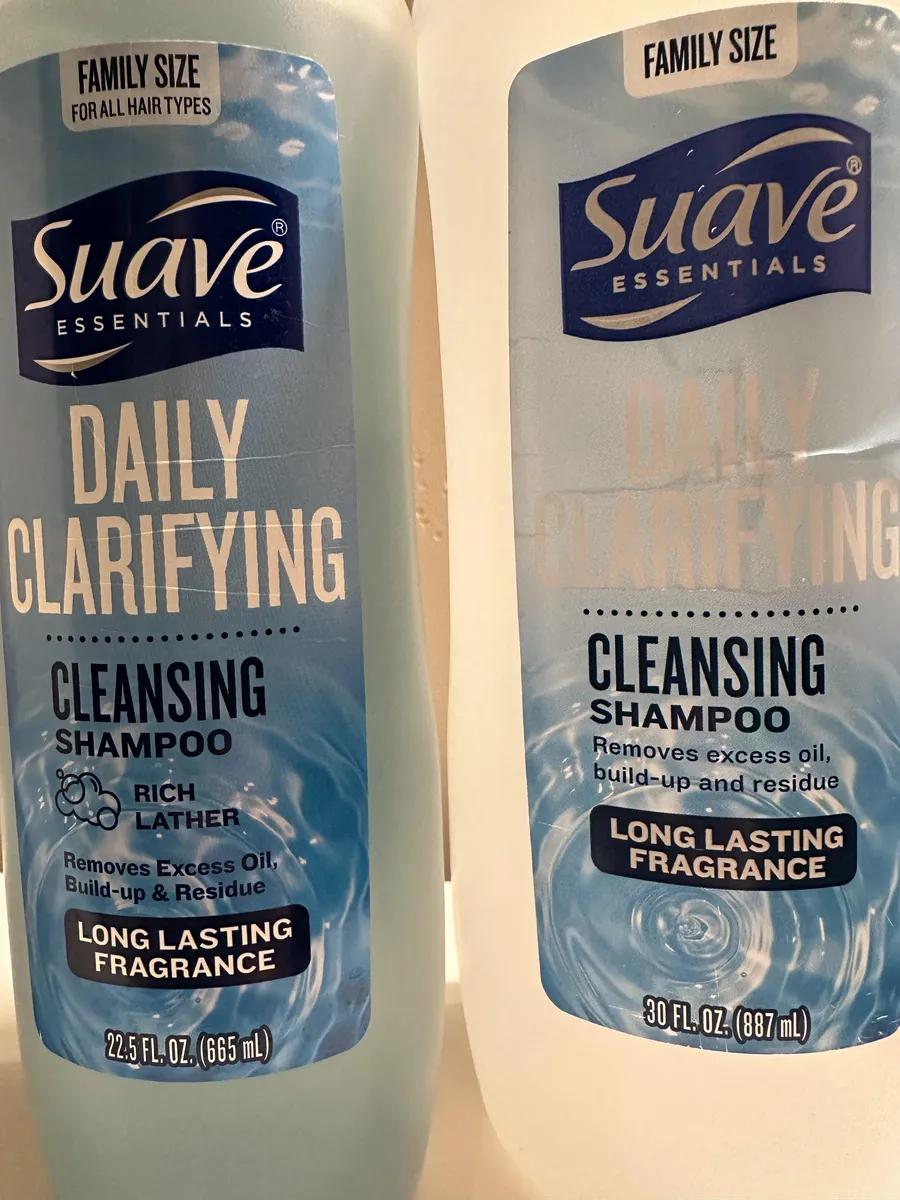 Suave Essentials Daily Clarifying Cleansing Shampoo — 30fl oz to 22.5fl oz