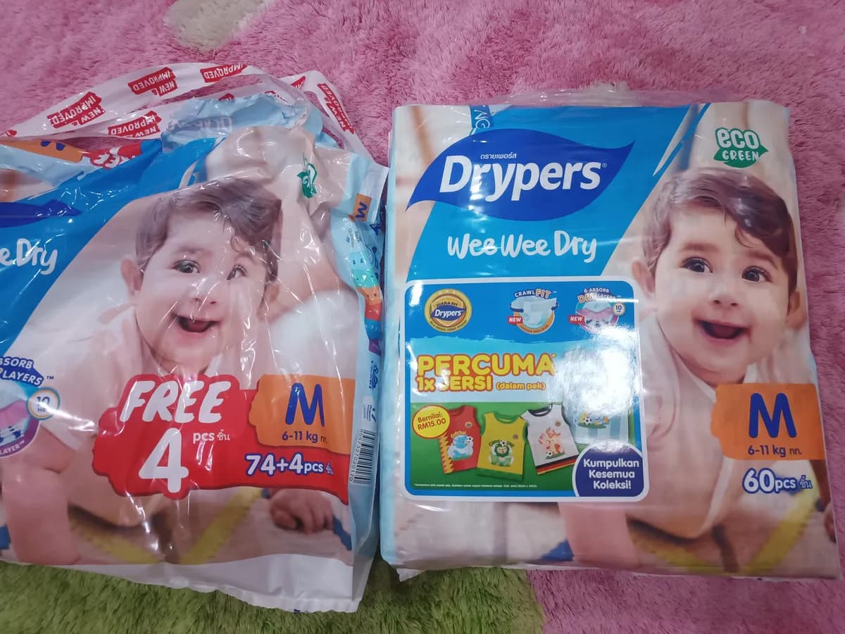 Drypers Wee Wee Dry — 74ct to 60ct