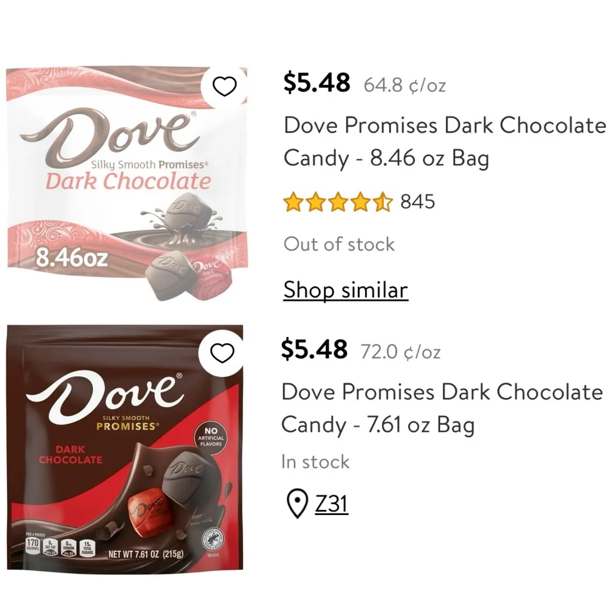 Dove Dove chocolate package