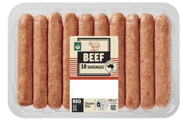 Woolworths Sausages — 600g to 550g