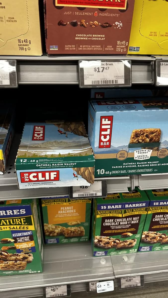 Clif Clif Bar — 12ct to 10ct