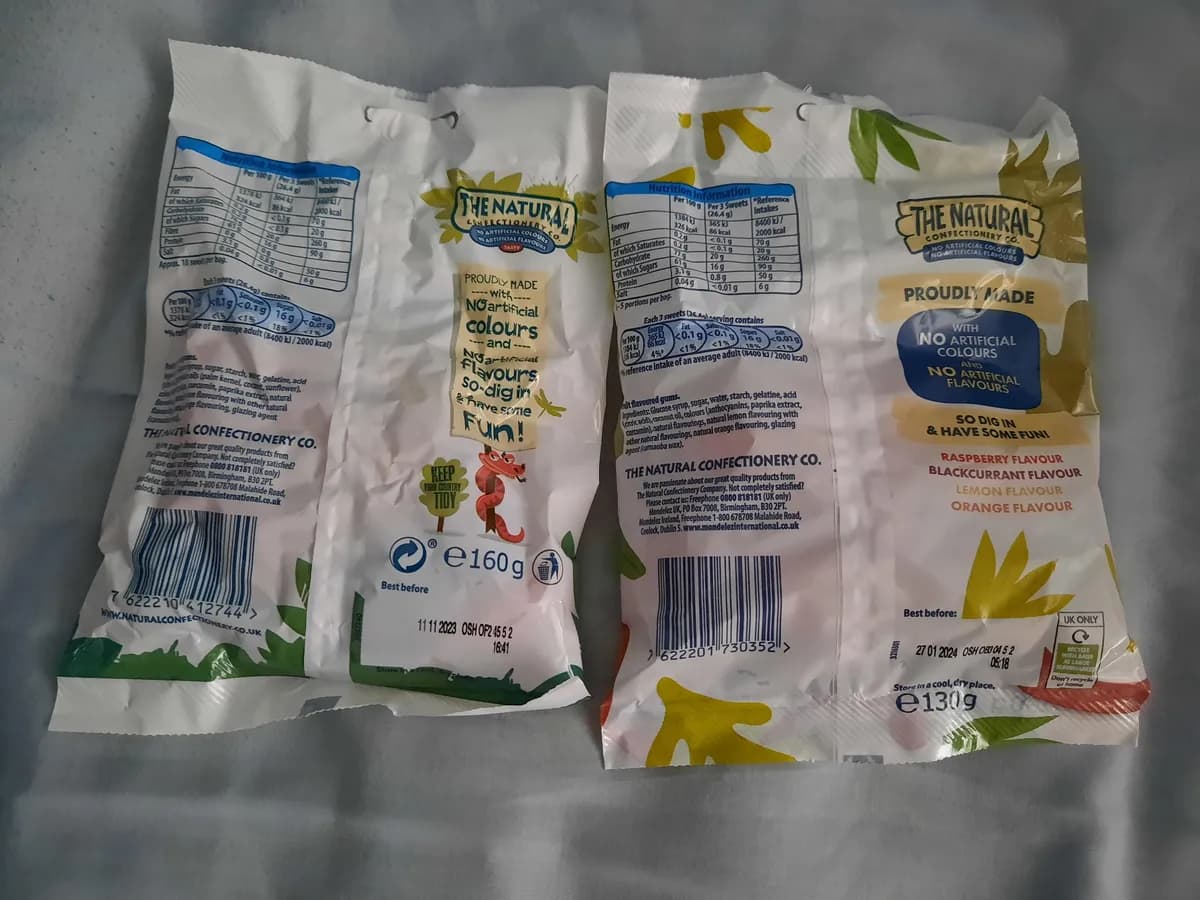 Natural Confectionery Company Jelly Snake Sweets — 160g to 130g
