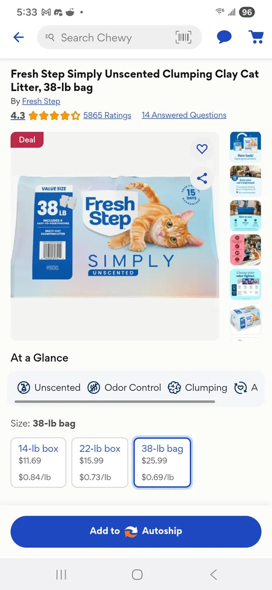 Fresh Step Cat Litter — 42lb to 38lb