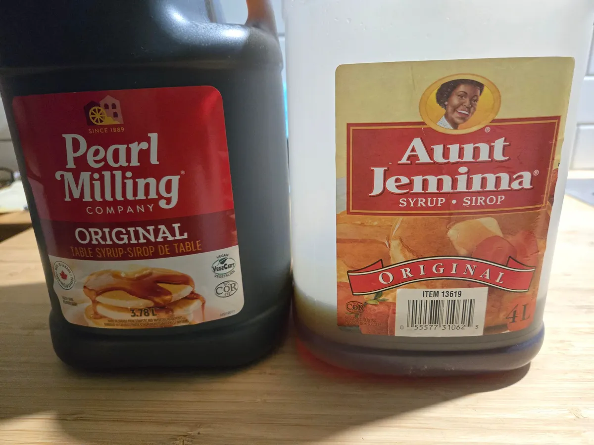 Pearl Milling Aunt Jemima Syrup — 4L to 3.78L