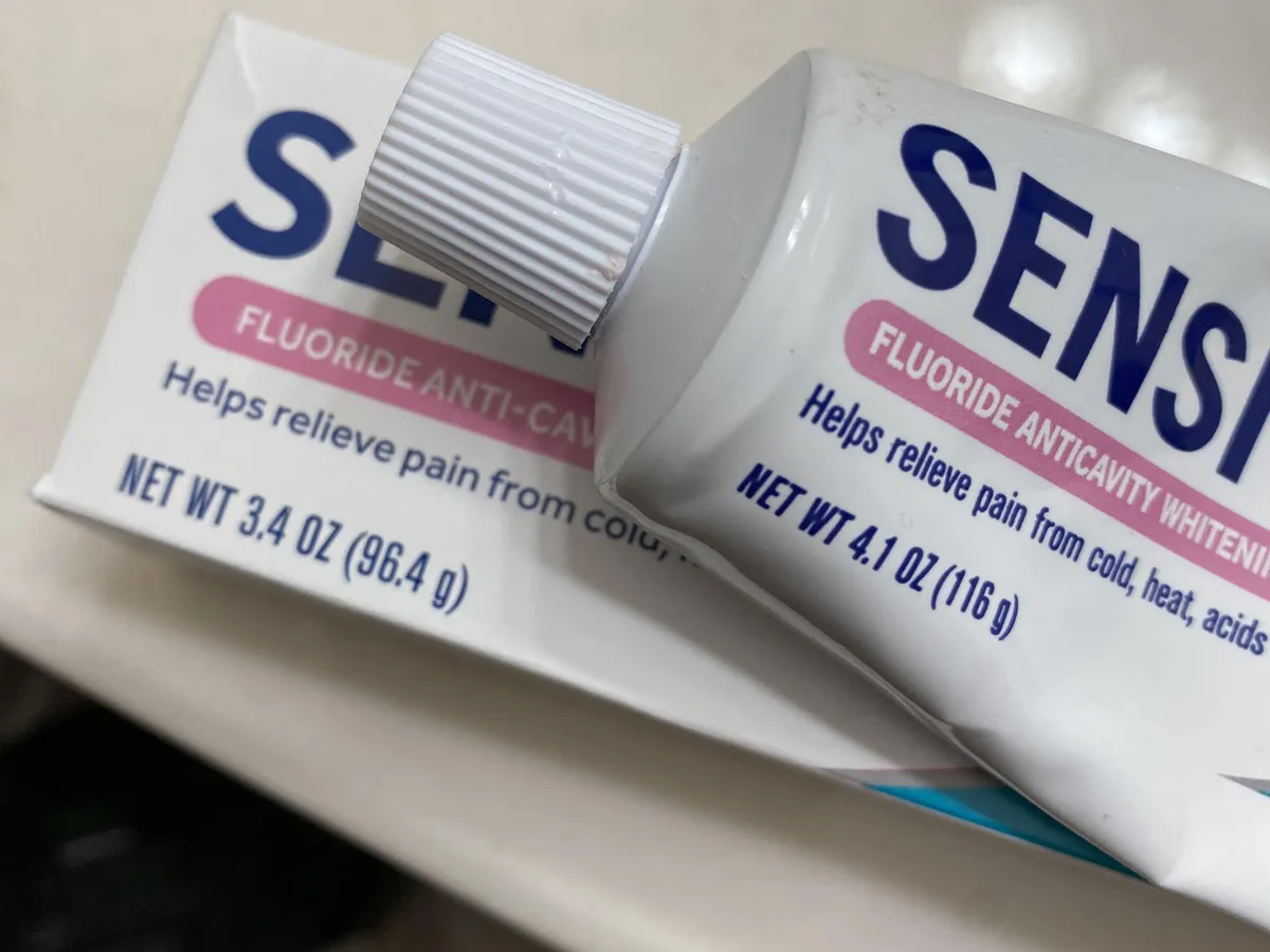 Dollar Tree Generic Sensodyne toothpaste package photo