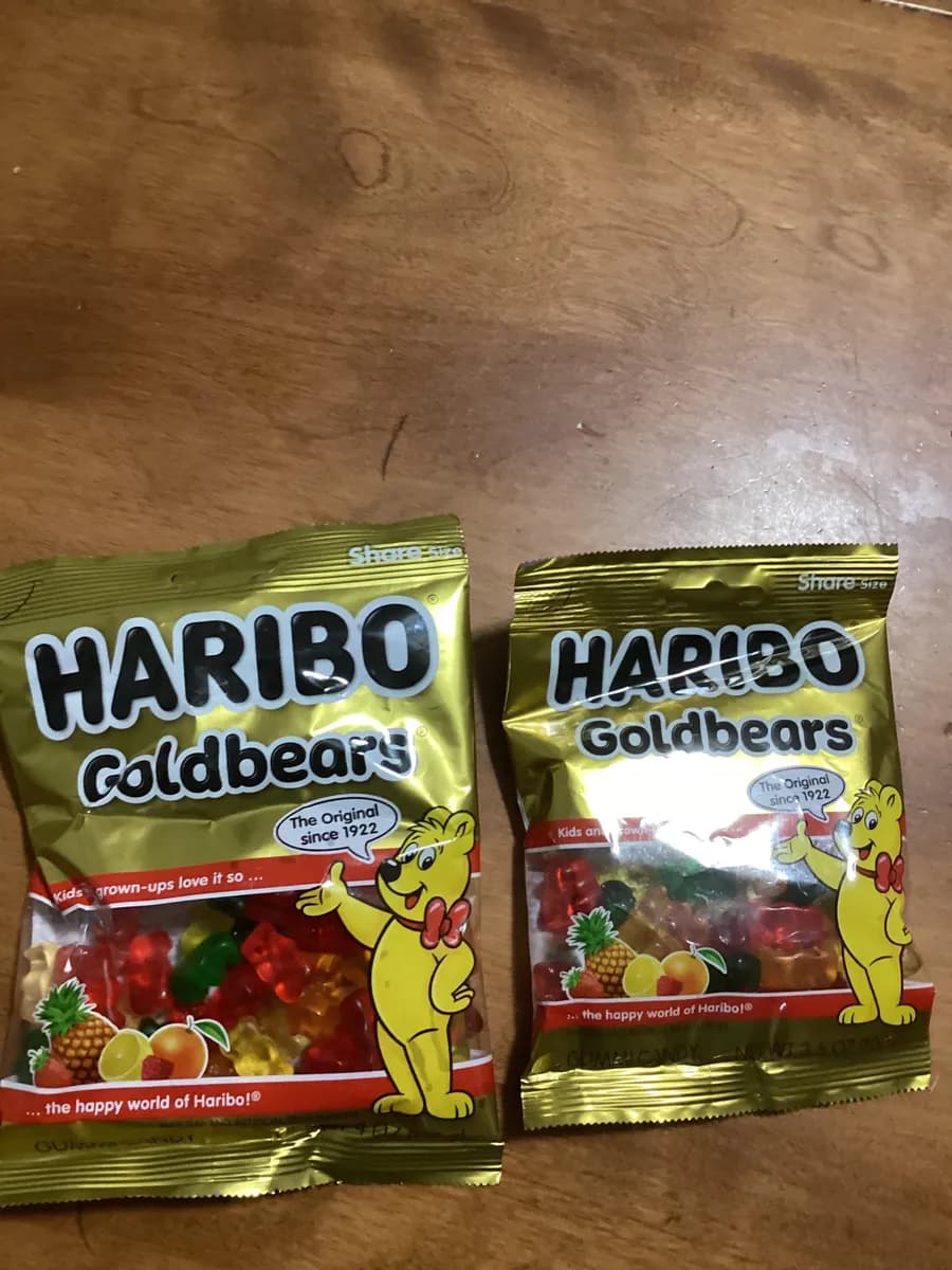 Haribo Share size gummy bears — 4oz to 3.5oz