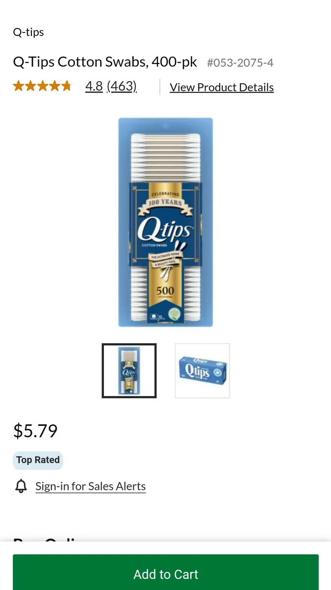 Q-tips Q-Tips Cotton Swabs