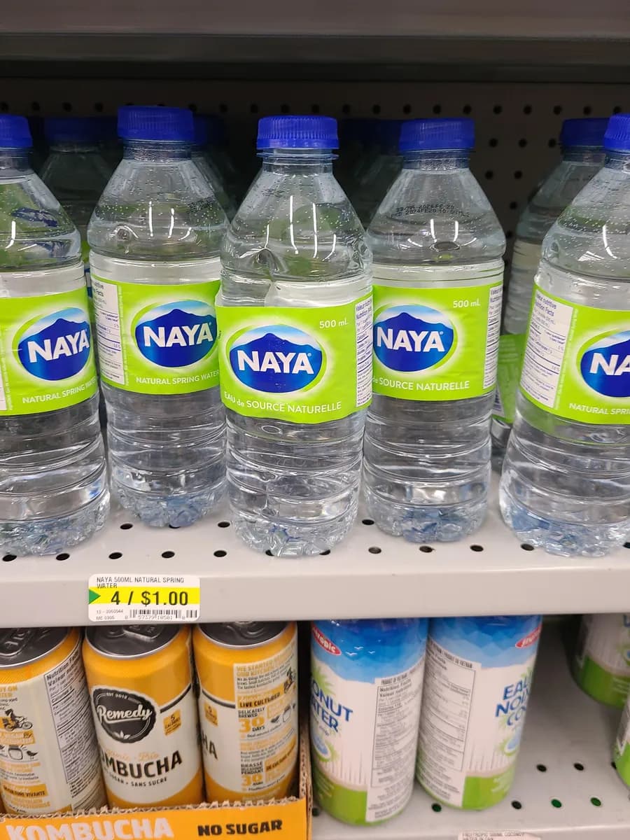 NAYA Water bottles — 600ml to 500ml