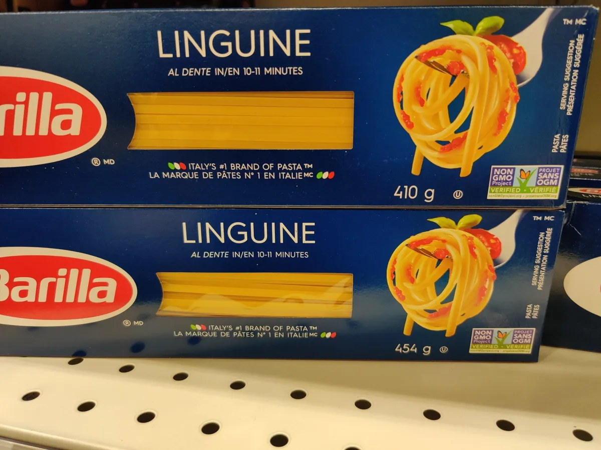 Barilla Pasta — 454g to 408.6g
