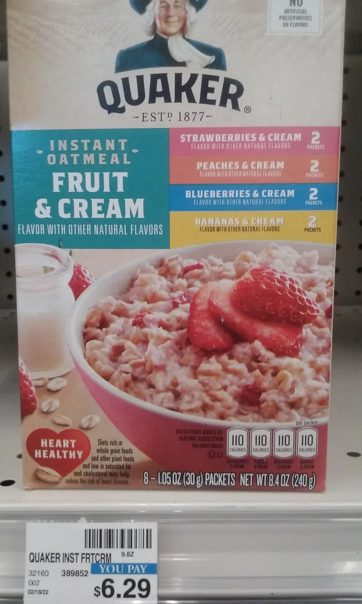 Quaker Flavored Oat Packets — 10ct to 8ct