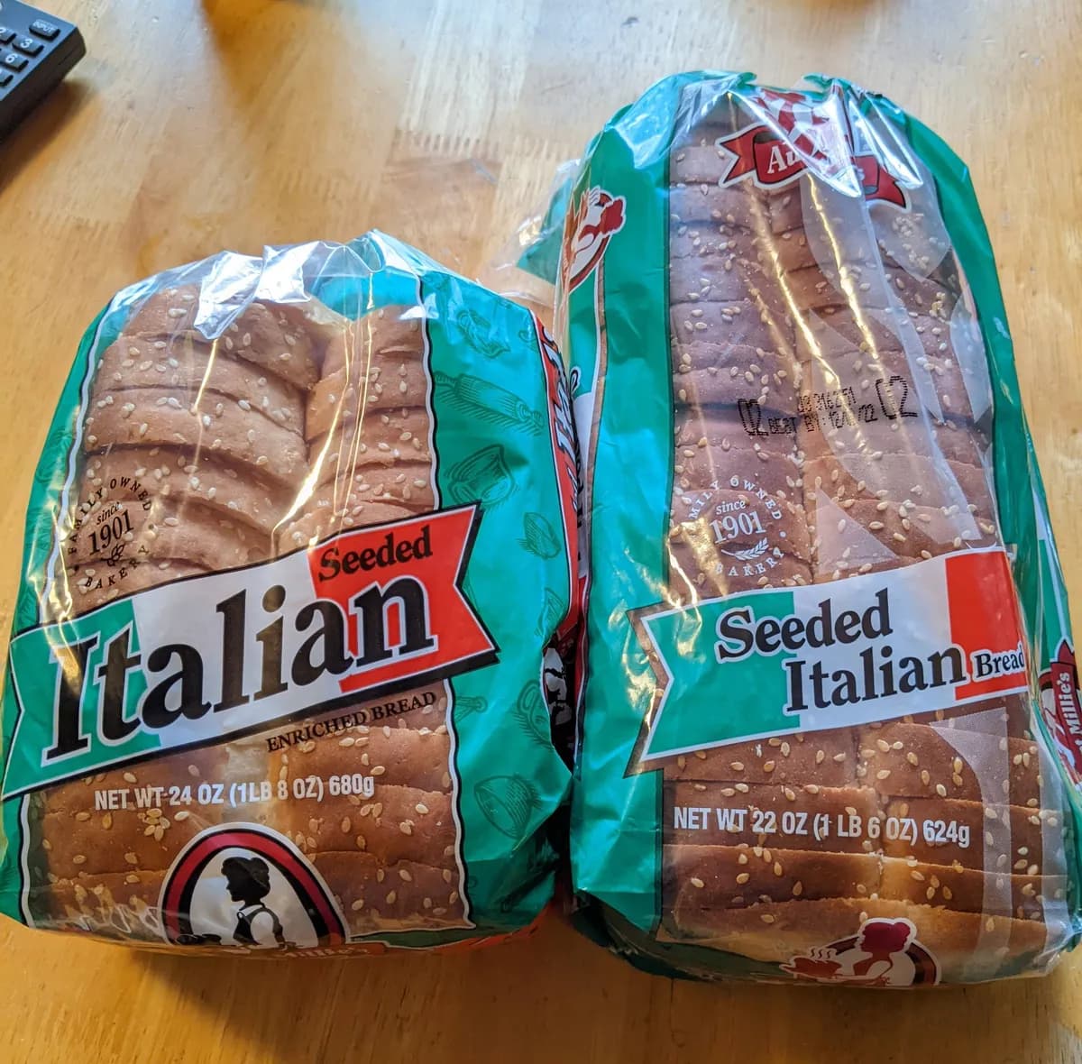 Aunt Millie Bread — 24oz to 22oz
