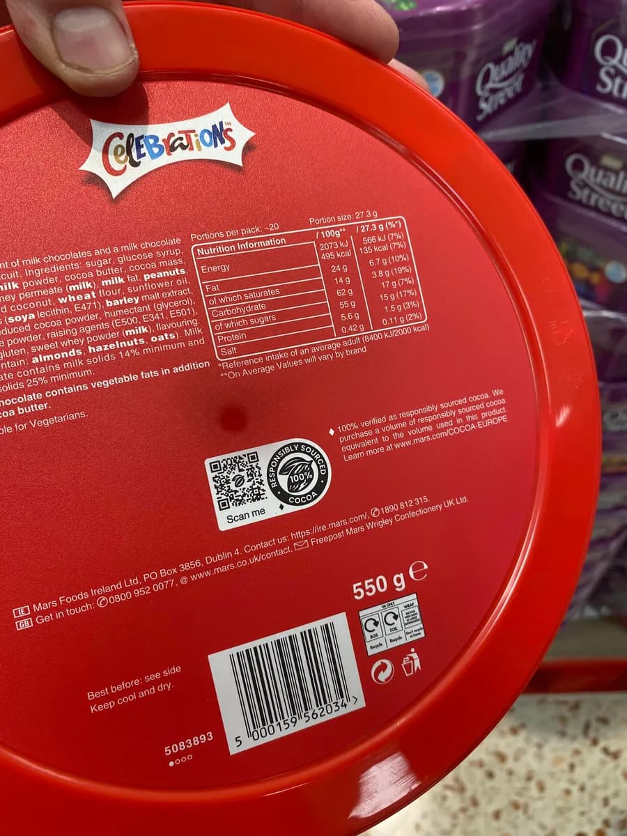 Mars Celebrations — 975g to 550g