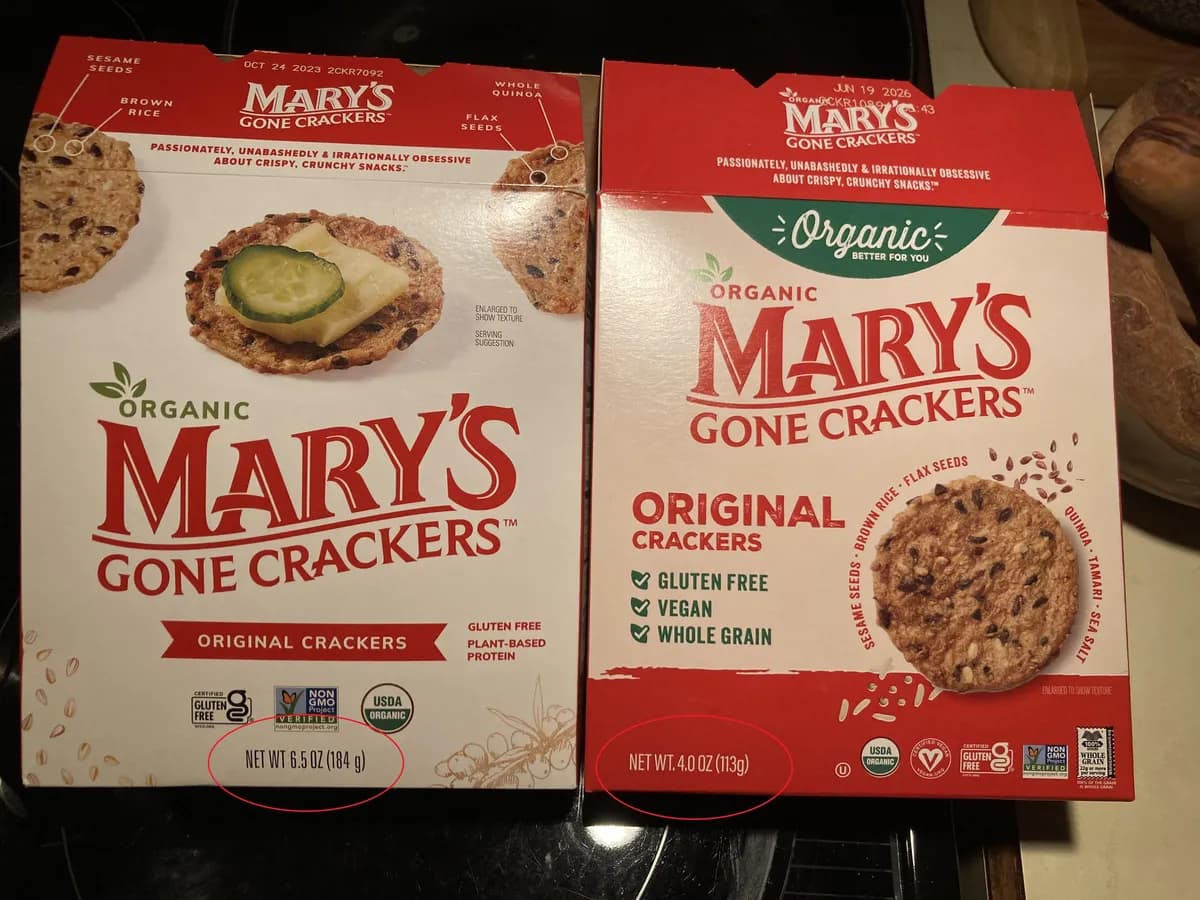 Mary's Gone Crackers Mary's Gone Crackers — 6.5oz to 4oz
