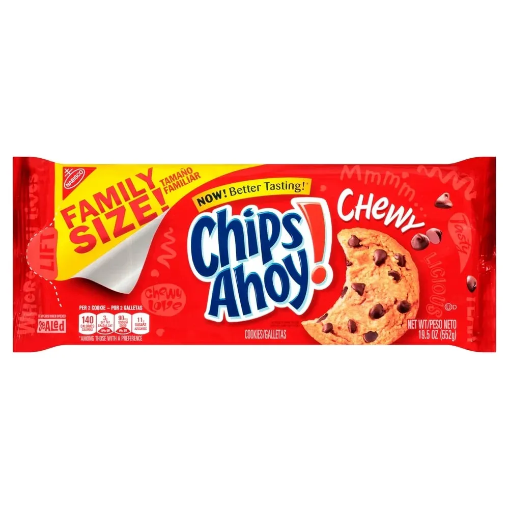 Nabisco Chips Ahoy Family Size package