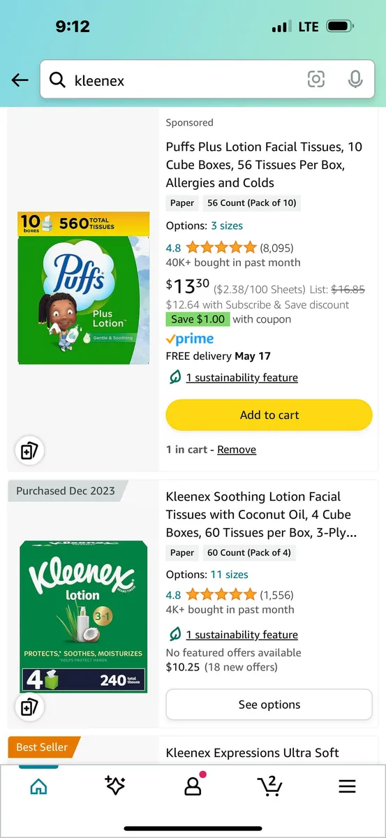 Puffs Puffs — 60ct to 56ct