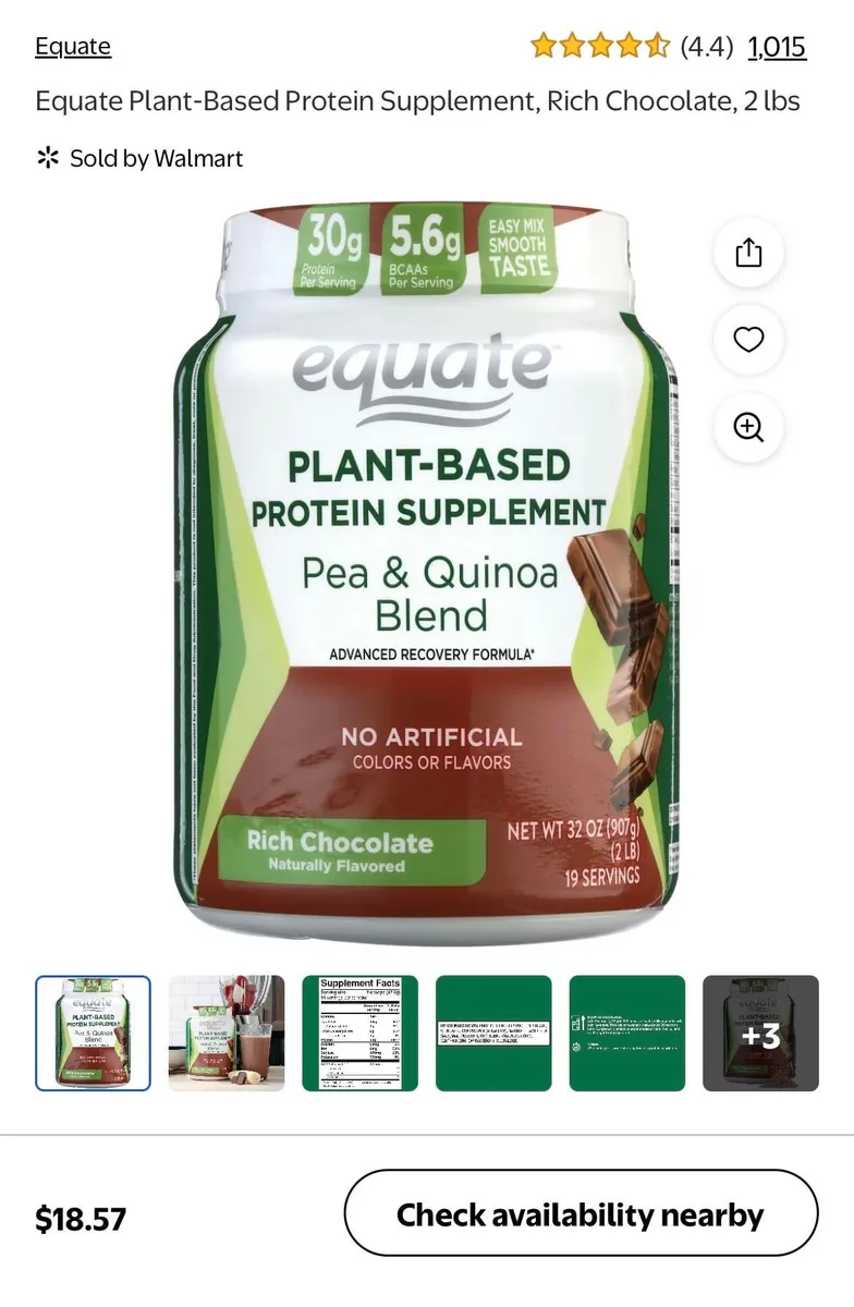 Walmart Walmart protein powder