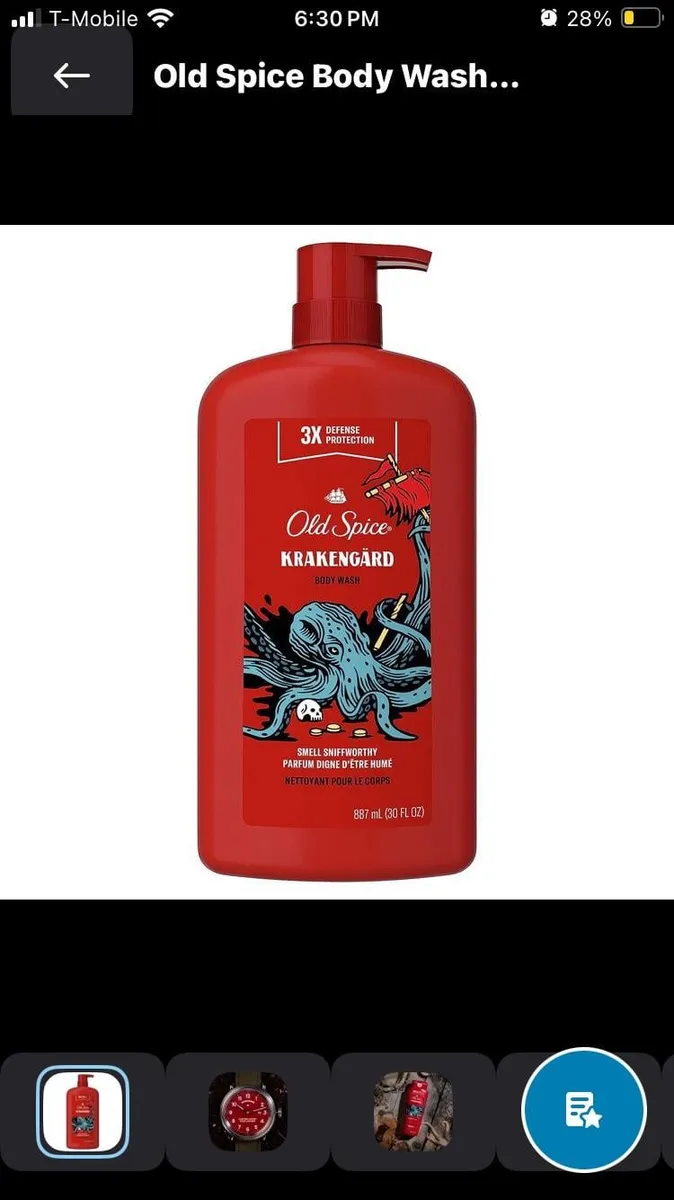 Old Spice Pump Body Wash — 16oz to 14oz