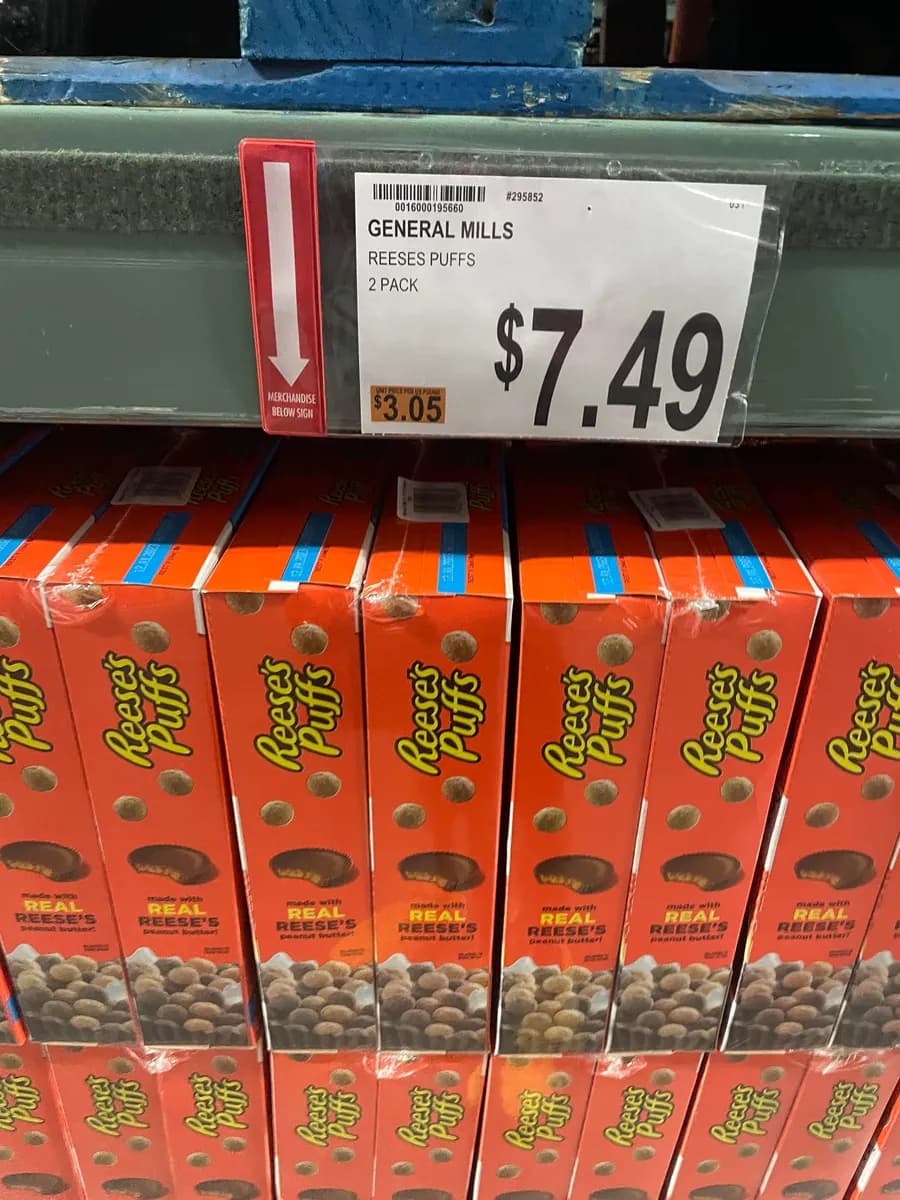 General Mills Reeses Puffs — 50oz to 40oz
