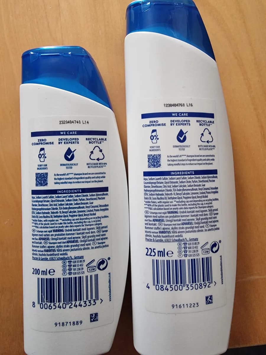 Head & Shoulders Head & Shoulders shampoo — 225ml to 200ml